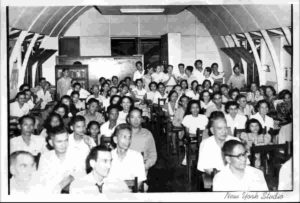 The 1948 national convention of the TS in the Philippines. The building was a quonset hut on a property donated by Mr. & Mrs. Roberto Martinez in 1947.
